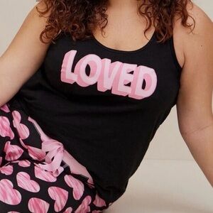 TORRID Black Racerback 'Loved' Top